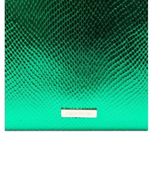 Bolso de mano Envelope con efecto metalizado Aquazzura de color Green