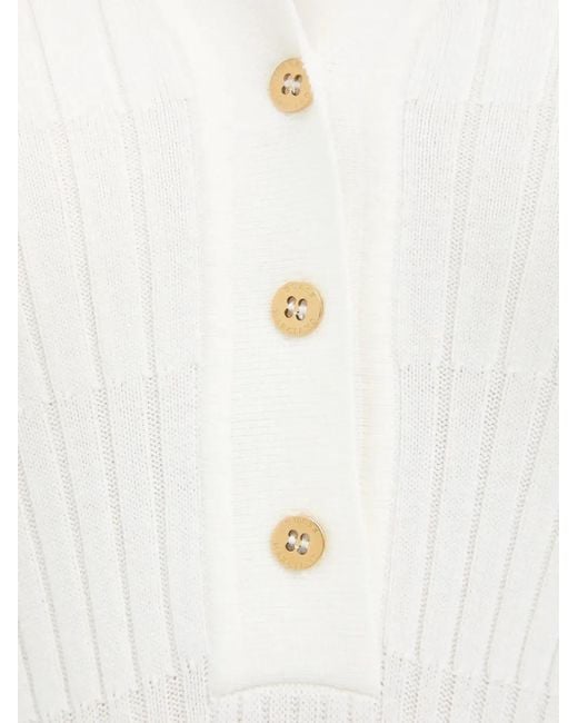 MARCIANO BY GUESS White Buttoned Polo-Collar Midi Dress