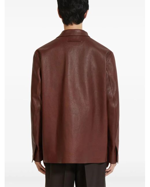 メンズ Zegna レザージャケット Brown