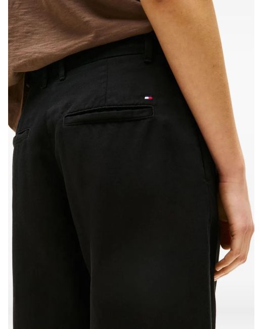 Tommy Hilfiger Black Wide-Leg-Hose mit Bundfalten