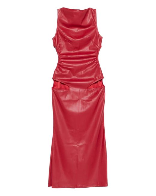 COWBOYS OF HABIT Red Marnie Cut-Out Midi Dress