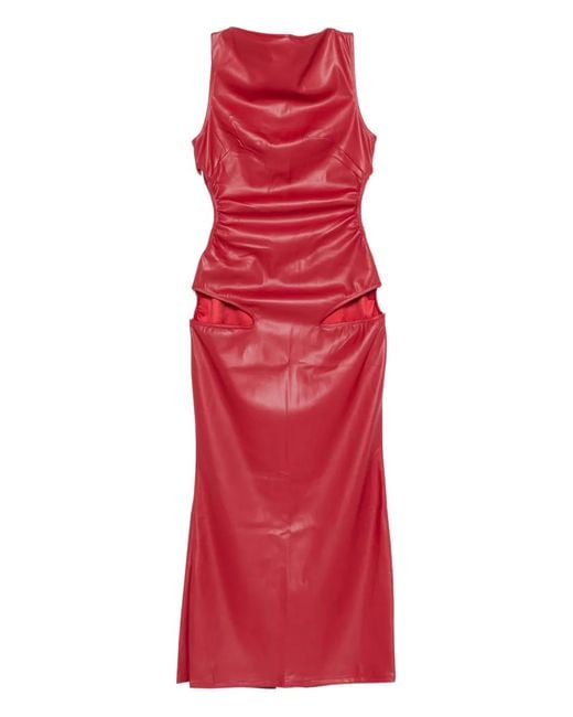 COWBOYS OF HABIT Red Marnie Cut-Out Midi Dress