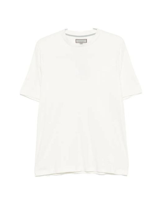 Canali White Crew-Neck T-Shirt for men