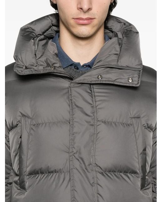 Herno Gray Puffer Jacket With High Collar for men