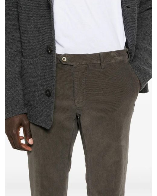 Mason's Gray Buttoned Straight-Leg Trousers for men