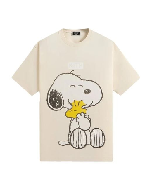 Kith White Peanuts Hug "Sandrift" T-Shirt for men