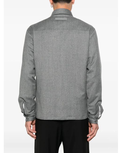 Zegna Overhemd Met Zak En Ritssluiting in het Gray voor heren