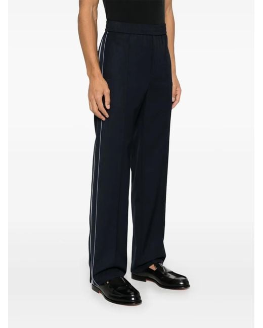 Gucci Blue Logo-Patch Trousers for men