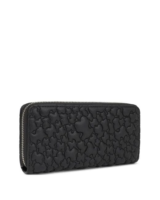 Tous Black Logo-Embossed Zip-Around Wallet