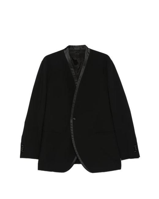 Giorgio Armani Black Veste De Costume À Boutonnière for men