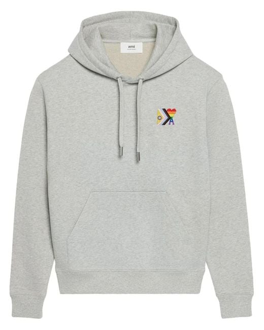 AMI Gray Pride Organic Cotton Hoodie