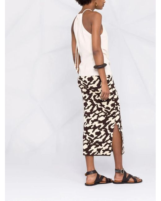 Jupe Mi-Longue À Imprimé Animalier Nanushka en coloris Yellow