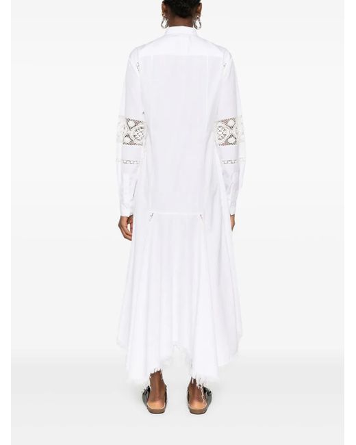 Abito Midi Con Inserti di Loewe in White