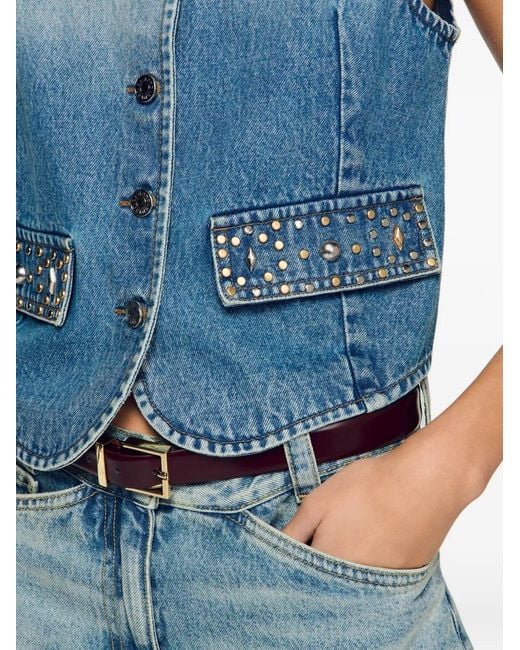 Sandro Blue Denim Vest