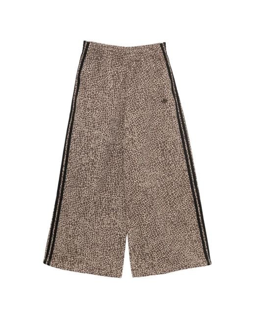 Adidas Brown Striped Pattern Track Pants