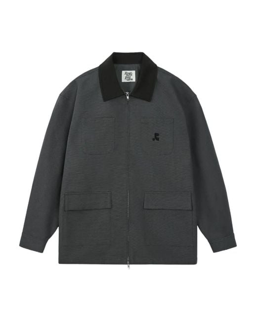 Rest&Recreation Gray Cotton Zip-Front Work Jacket