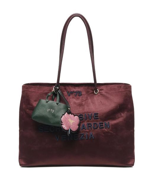 Borsa Tote Con Ricamo di V73 in Red