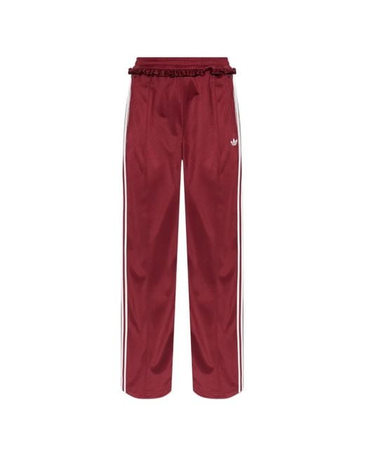 Adidas Red Pleated Firebird Track Pants
