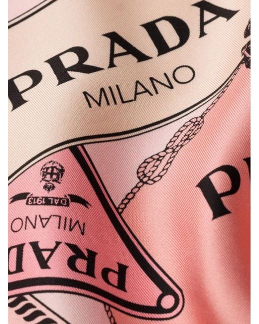 Prada Pink All-Over Print Scarf