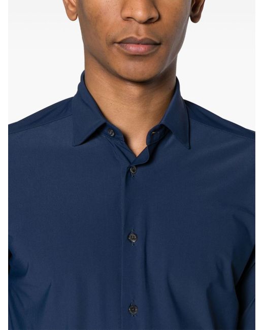 Corneliani Blue Classic-collar Buttoned Shirt for men