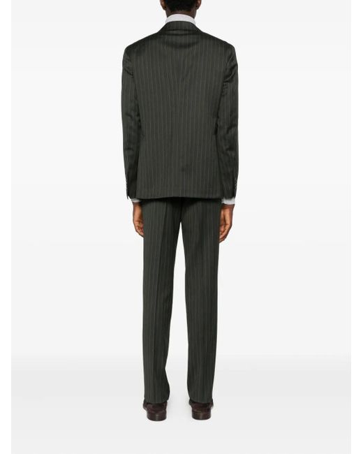 Tagliatore Black Pinstripe Single-Breasted Suit for men