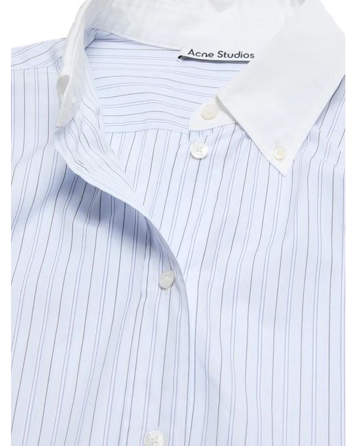 Acne Blue Pinstriped-Pattern Button-Down Shirt
