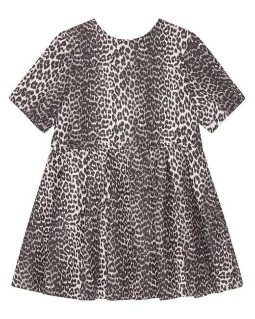 Ganni Natural Leopard-Print Minidress