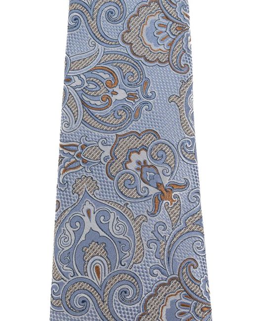Etro Blue Paisley-Patterned Tie for men