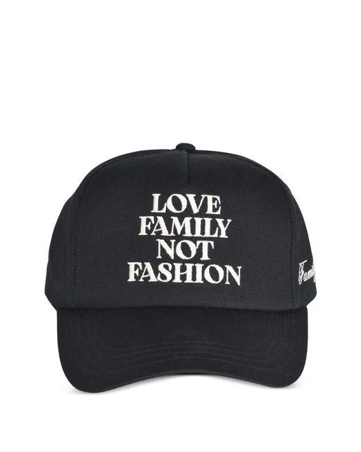 FAMILY FIRST Black Logo Lettering Cap for men