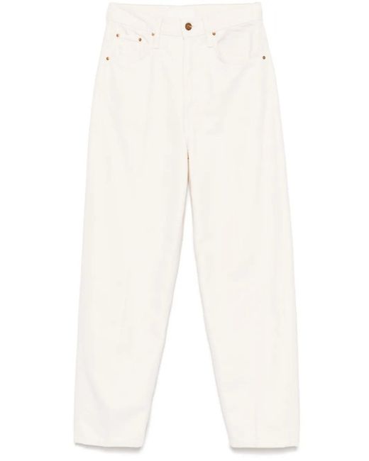 Mother White The Peeler Ankle Jeans