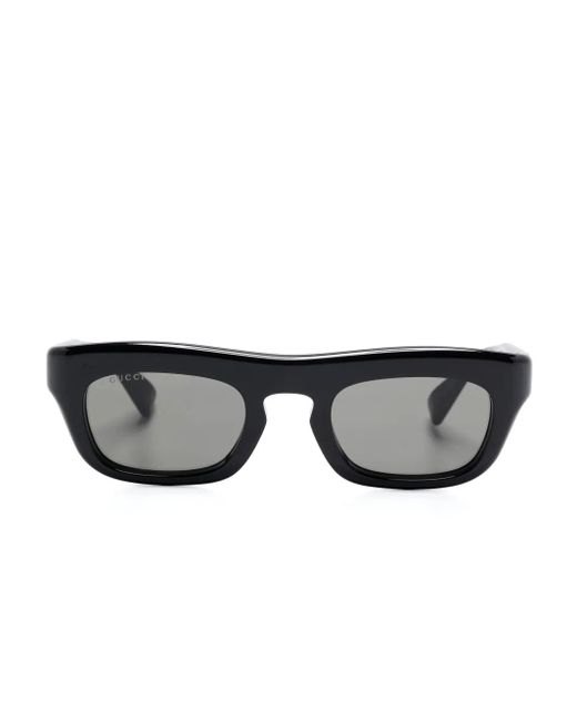 Gucci Black Rectangle-Frame Sunglasses