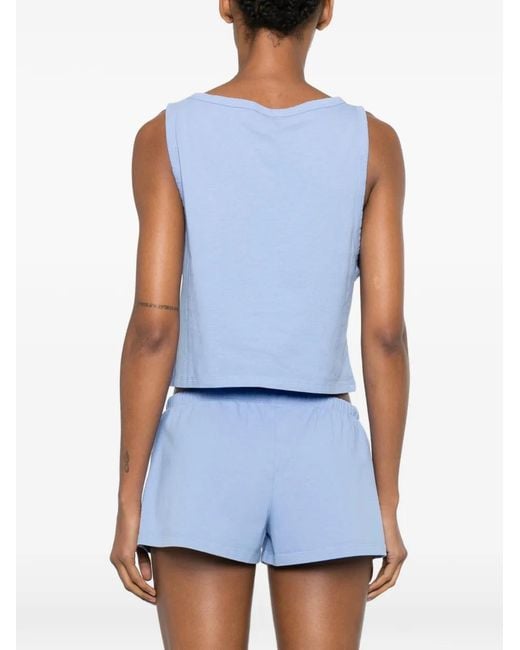Sporty & Rich Blue Cropped Tank Top
