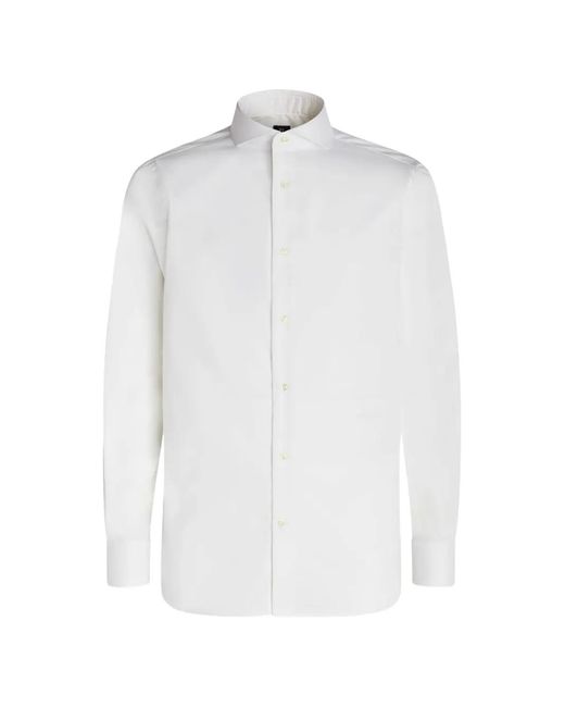 Boggi White Naples-Collar Pinpoint Shirt for men