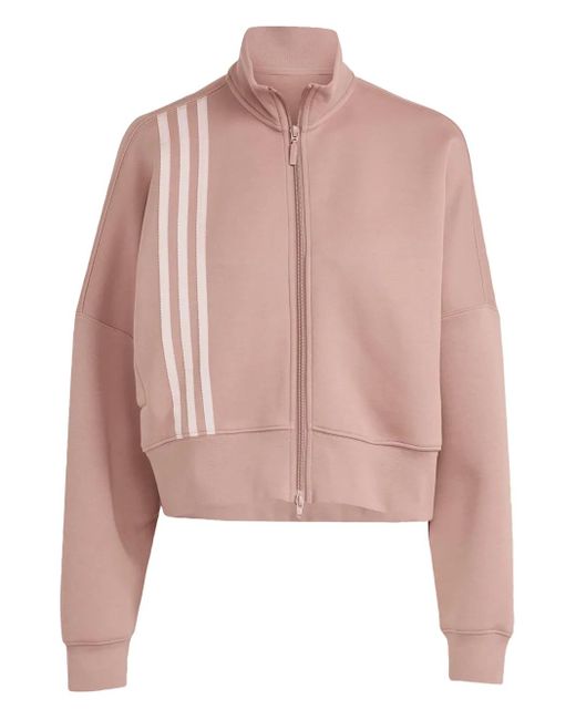 Adidas Pink Off Placed Zip-Up Sweatshirt