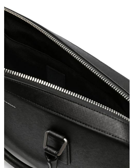 Sandro Black Reconstituted Leather Briefcase for men