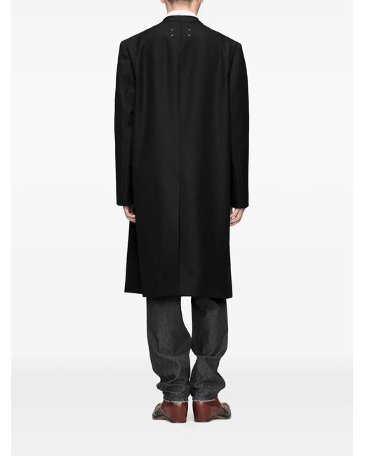 Maison Margiela Black Raw-Edge Single-Breasted Coat for men