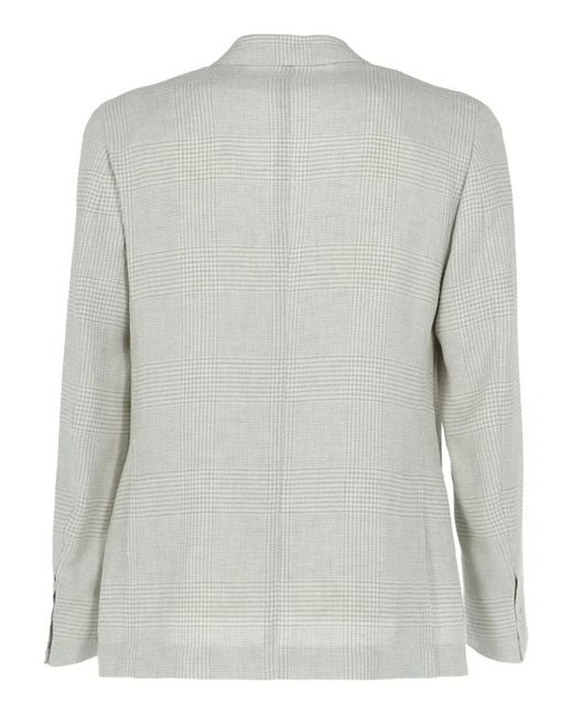 Eleventy Gray Check-Pattern Blazer for men