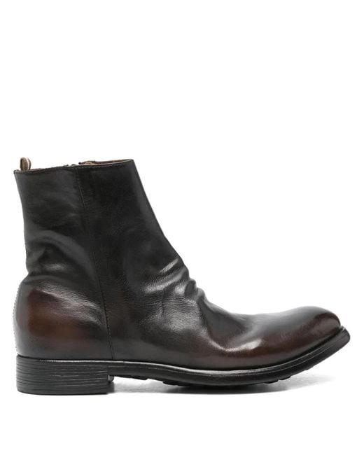 Officine Creative Black Chronicle Leather Boots for men