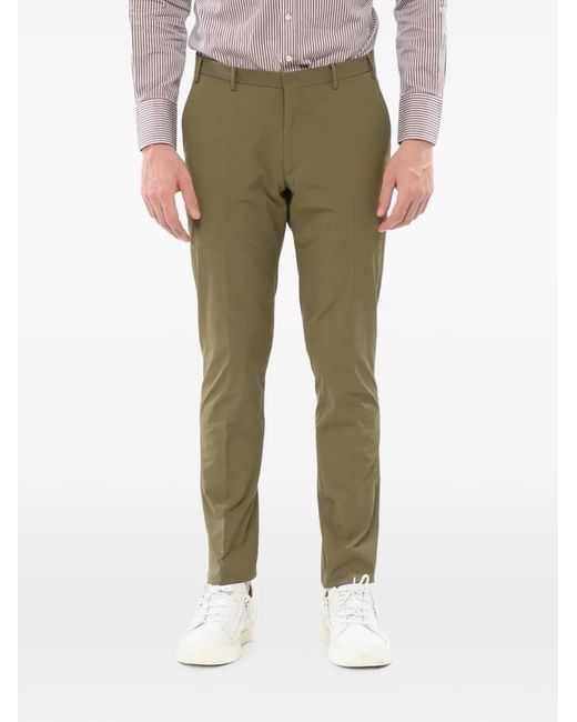 Corneliani Green Stretch-Design Belt-Loops Trousers for men