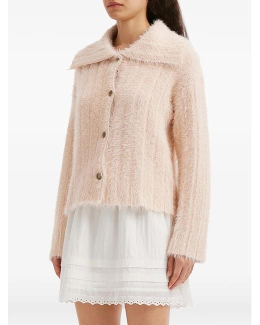 B+ AB Natural Buttoned Collar Cardigan
