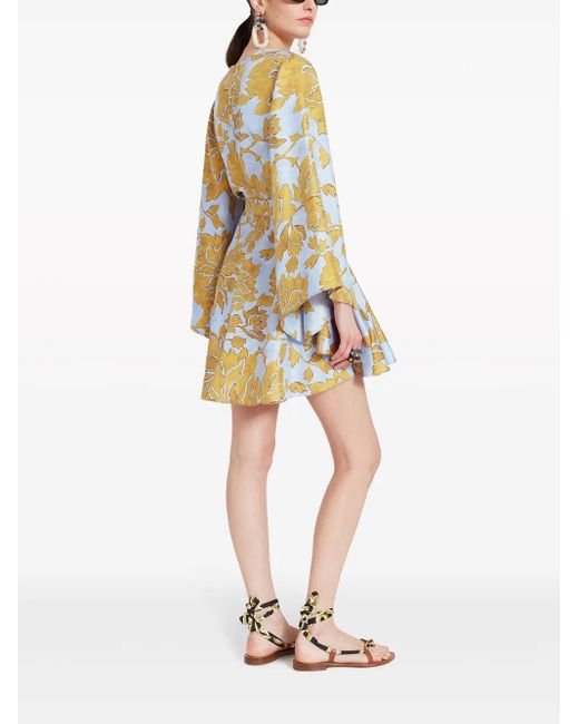 LaDoubleJ Yellow Magnifico Silk Minidress