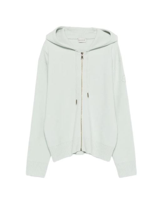 Moncler ジップアップ パーカー ホワイト | Lyst