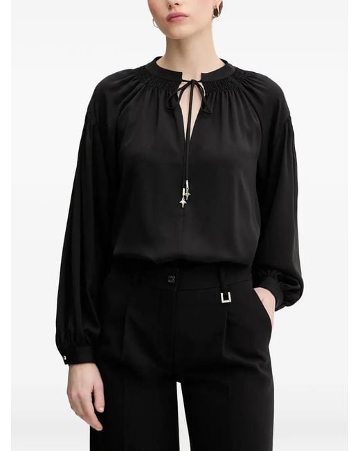 Joop! Black Brigida Tie-Neck Blouse