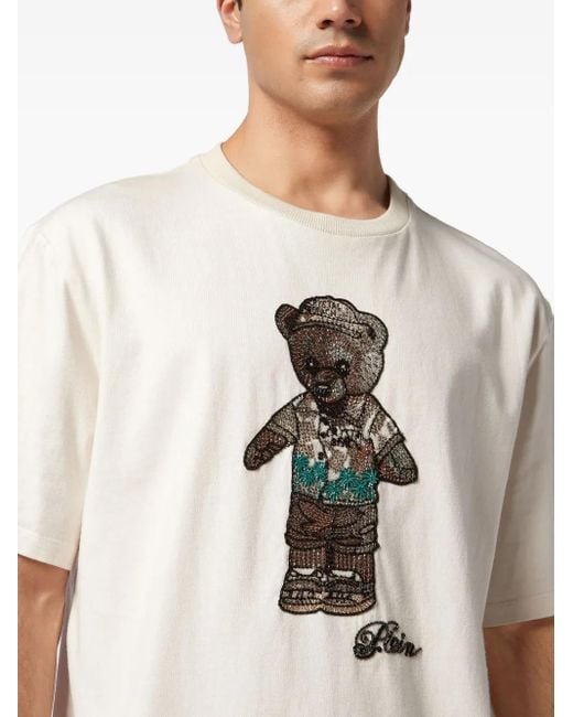 メンズ Philipp Plein テディベア Tシャツ White