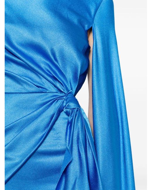 Robe satinée Fraya à coupe longue Solace London en coloris Blue