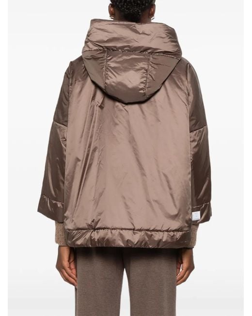 Max Mara Brown The Cube Hooded Zip-Up Coat