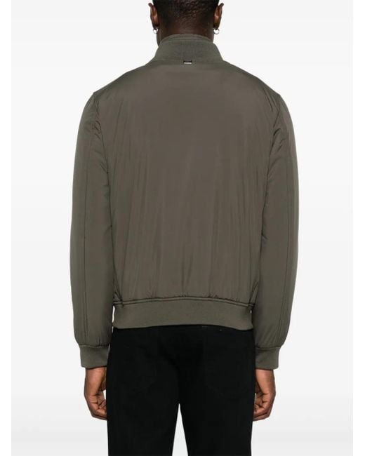 Corneliani Green Hooded Bomber Jacket for men