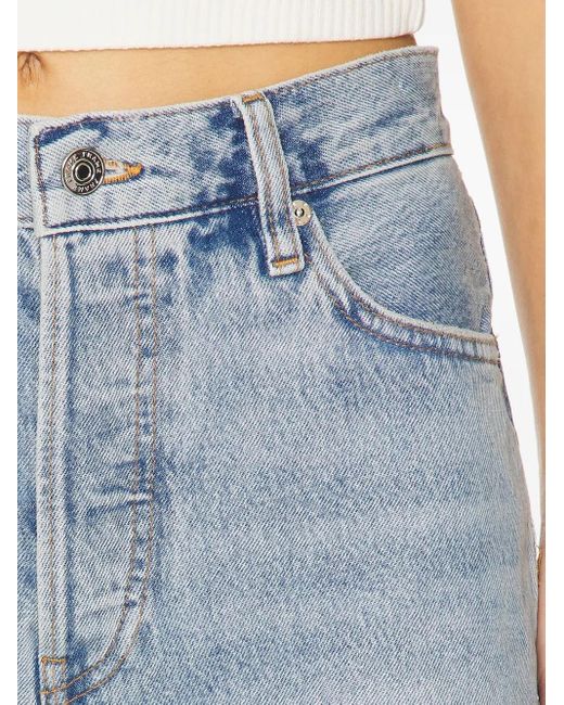 FRAME Blue Frayed Denim Shorts
