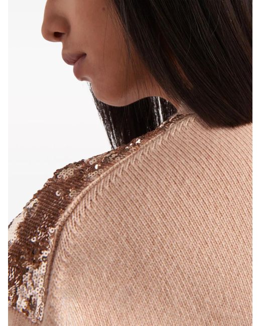 Cárdigan De Cachemir Y Lana Con Lentejuelas Prada de color Pink