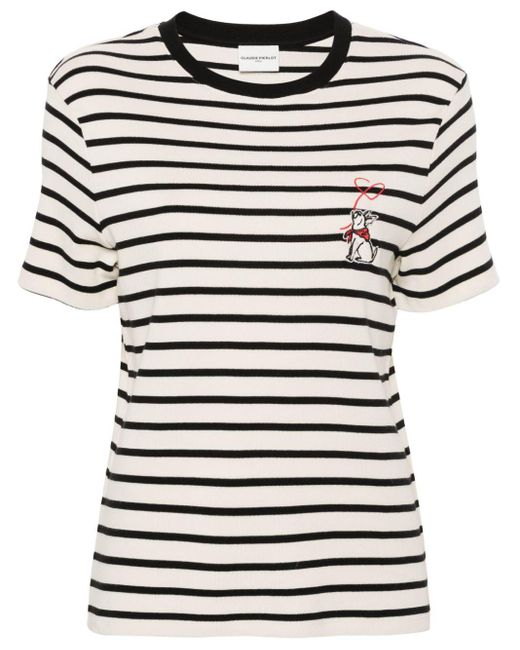 Claudie Pierlot Black Jean Toto-patch Breton-stripe T-shirt